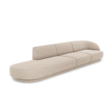 Miley 4-Sitzer Sofa, Linke Seite offen, in Chenille (Haga30) in Beige, 323x90 cm – Bild 3