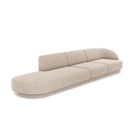 Miley 4-Sitzer Sofa, Linke Seite offen, in Chenille (Haga30) in Beige, 323x90 cm – Bild 3