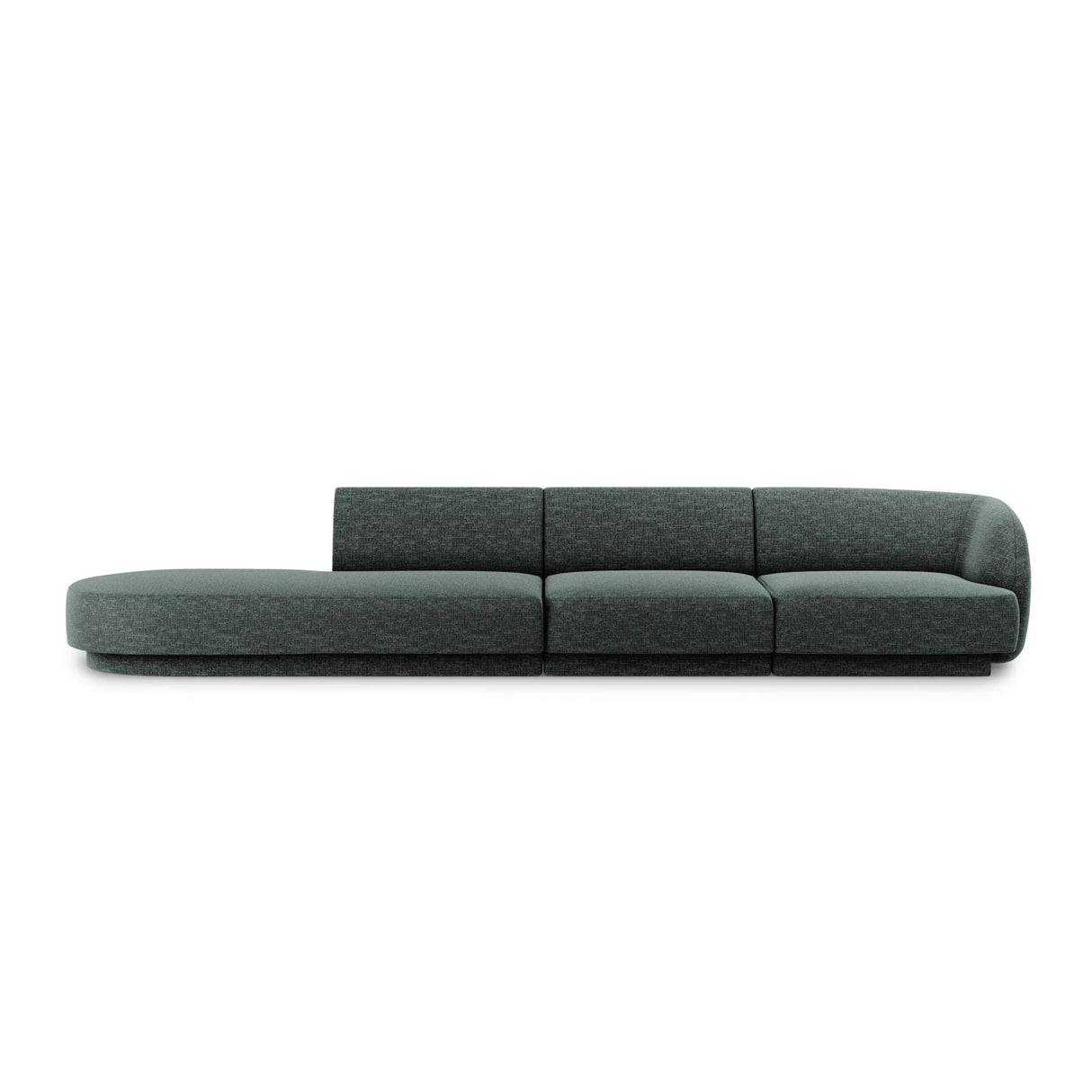 Miley 4-Sitzer Sofa, Linke Seite offen, in Chenille (Haga78) in Petrol, 323x90 cm – Bild 1