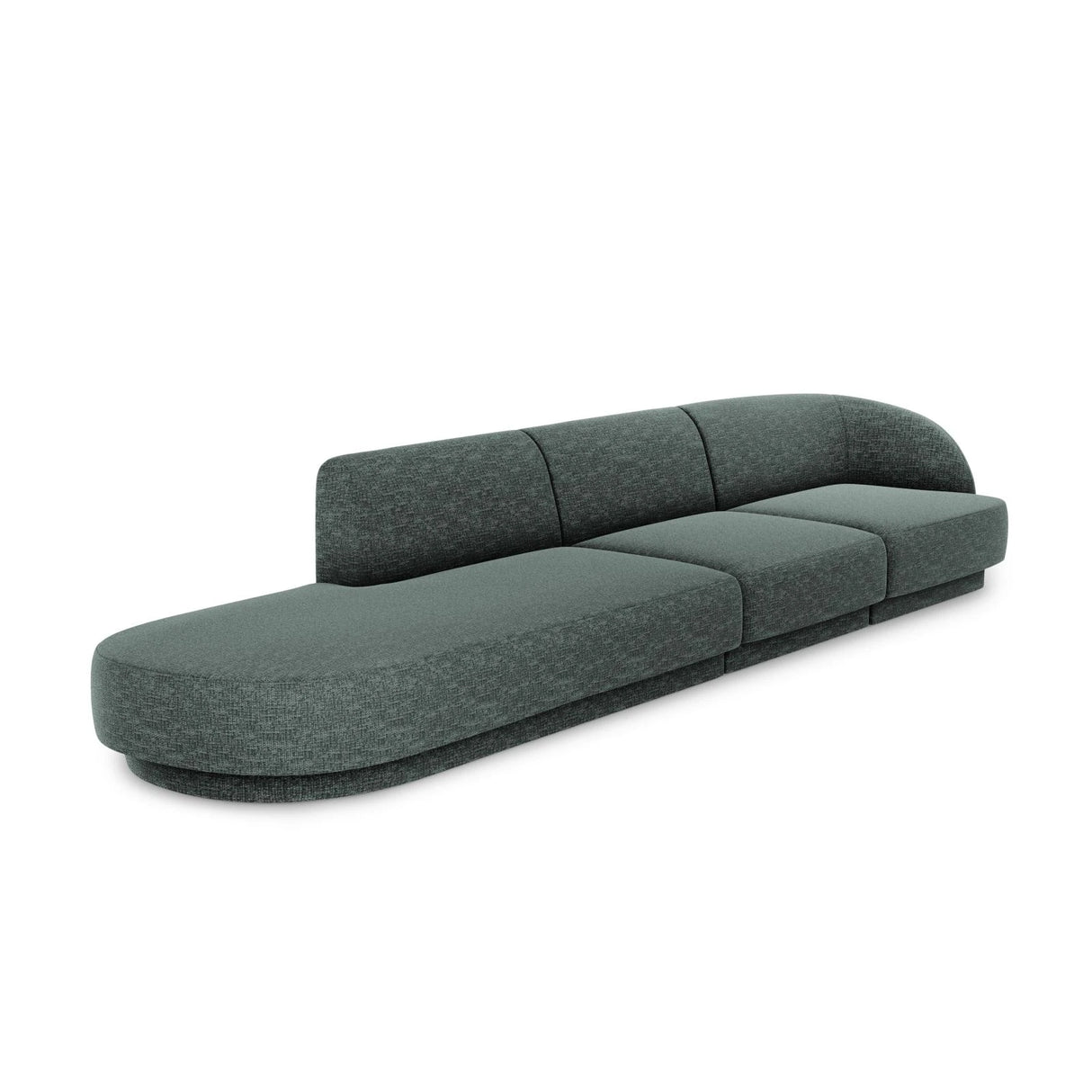 Miley 4-Sitzer Sofa, Linke Seite offen, in Chenille (Haga78) in Petrol, 323x90 cm – Bild 3