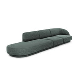 Miley 4-Sitzer Sofa, Linke Seite offen, in Chenille (Haga78) in Petrol, 323x90 cm – Bild 3