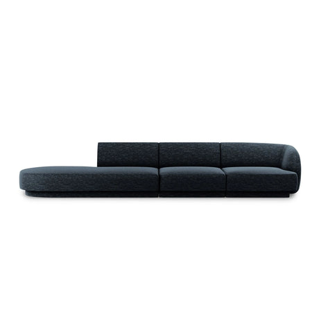 Miley 4-Sitzer Sofa, Linke Seite offen, in Chenille (Haga86) in Königsblau, 323x90 cm – Bild 1
