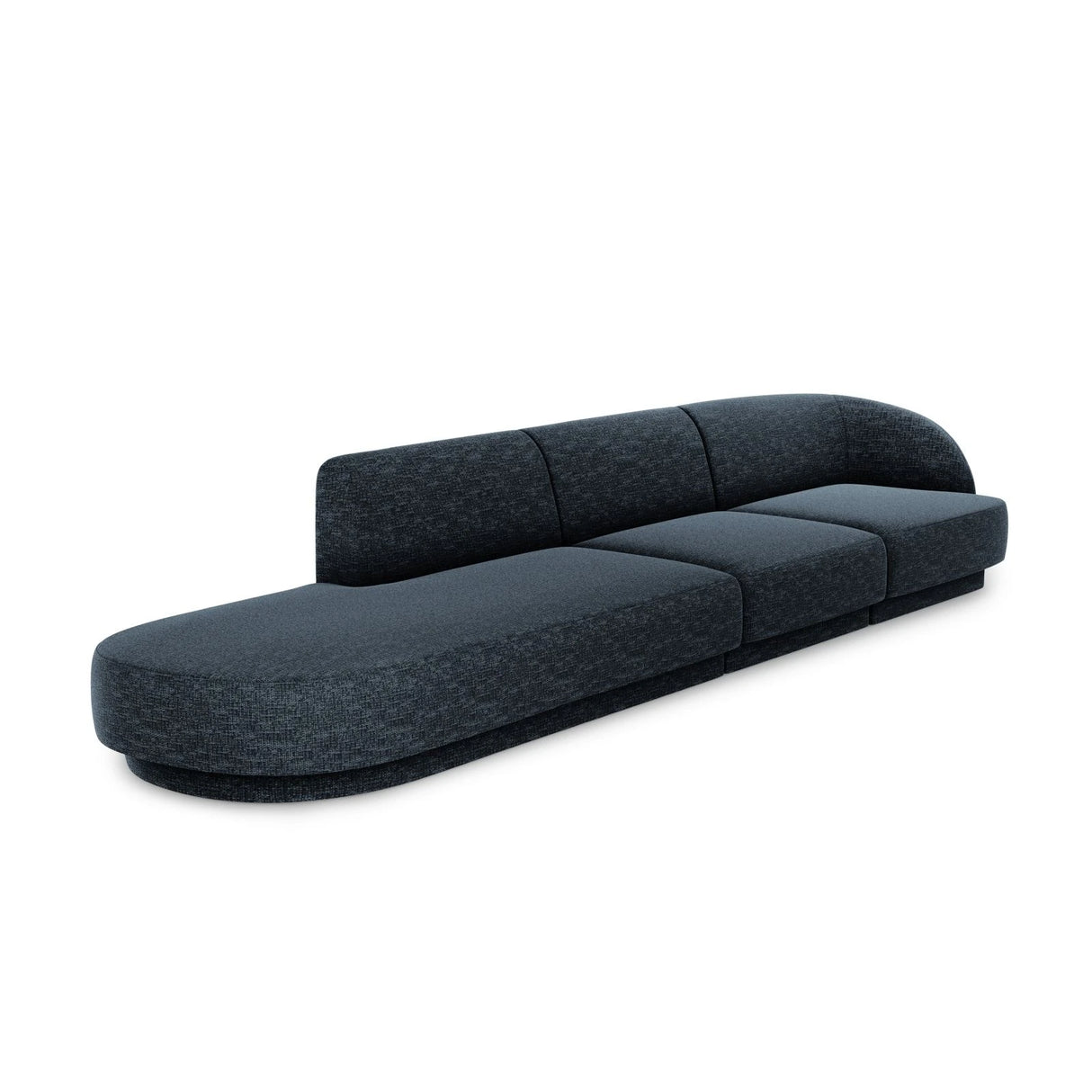 Miley 4-Sitzer Sofa, Linke Seite offen, in Chenille (Haga86) in Königsblau, 323x90 cm – Bild 3