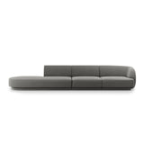 Miley 4-Sitzer Sofa, Linke Seite offen, in Samt (Blu13) in Hellgrau, 323x90 cm – Bild 1