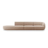 Miley 4-Sitzer Sofa, Linke Seite offen, in Samt (Blu40) in Cappuccino, 323x90 cm – Bild 1
