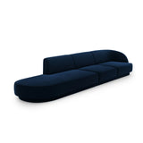 Miley 4-Sitzer Sofa, Linke Seite offen, in Samt (Blu86) in Königsblau, 323x90 cm – Bild 3