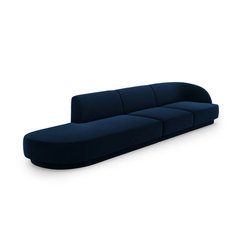 Miley 4-Sitzer Sofa, Linke Seite offen, in Samt (Blu86) in Königsblau, 323x90 cm – Bild 3