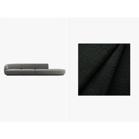 Miley 4-Sitzer Sofa, Rechte Seite offen, in Boucle (Bal2082) in Schwarz, 323x90 cm – Bild 1
