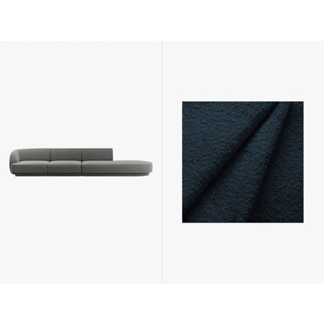 Miley 4-Sitzer Sofa, Rechte Seite offen, in Boucle (Bal2088) in Dunkelblau, 323x90 cm – Bild 1