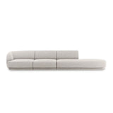 Miley 4-Sitzer Sofa, Rechte Seite offen, in Chenille (Haga06) in Hellgrau, 323x90 cm – Bild 1