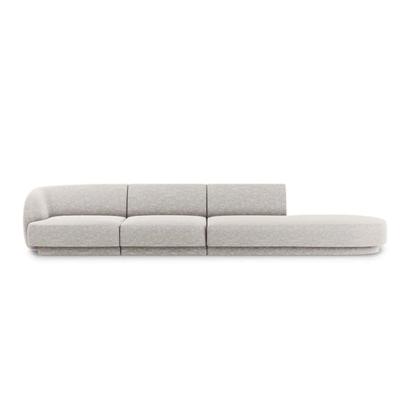 Miley 4-Sitzer Sofa, Rechte Seite offen, in Chenille (Haga06) in Hellgrau, 323x90 cm – Bild 1