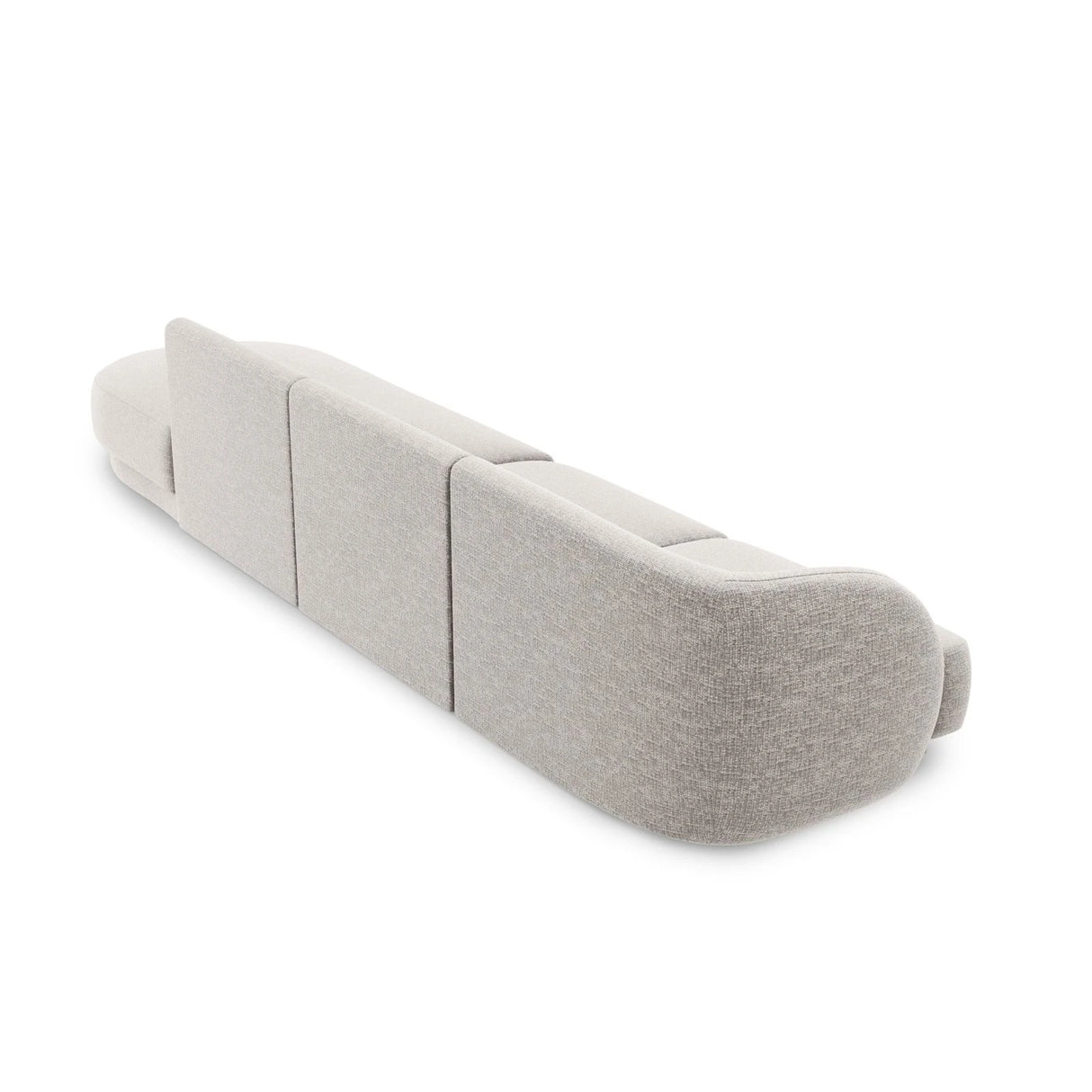 Miley 4-Sitzer Sofa, Rechte Seite offen, in Chenille (Haga06) in Hellgrau, 323x90 cm – Bild 4