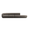 Miley 4-Sitzer Sofa, Rechte Seite offen, in Chenille (Haga16) in Grau, 323x90 cm – Bild 1