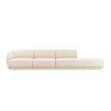 Miley 4-Sitzer Sofa, Rechte Seite offen, in Chenille (Haga23) in Leichtes Beige, 323x90 cm – Bild 1