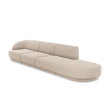Miley 4-Sitzer Sofa, Rechte Seite offen, in Chenille (Haga30) in Beige, 323x90 cm – Bild 3