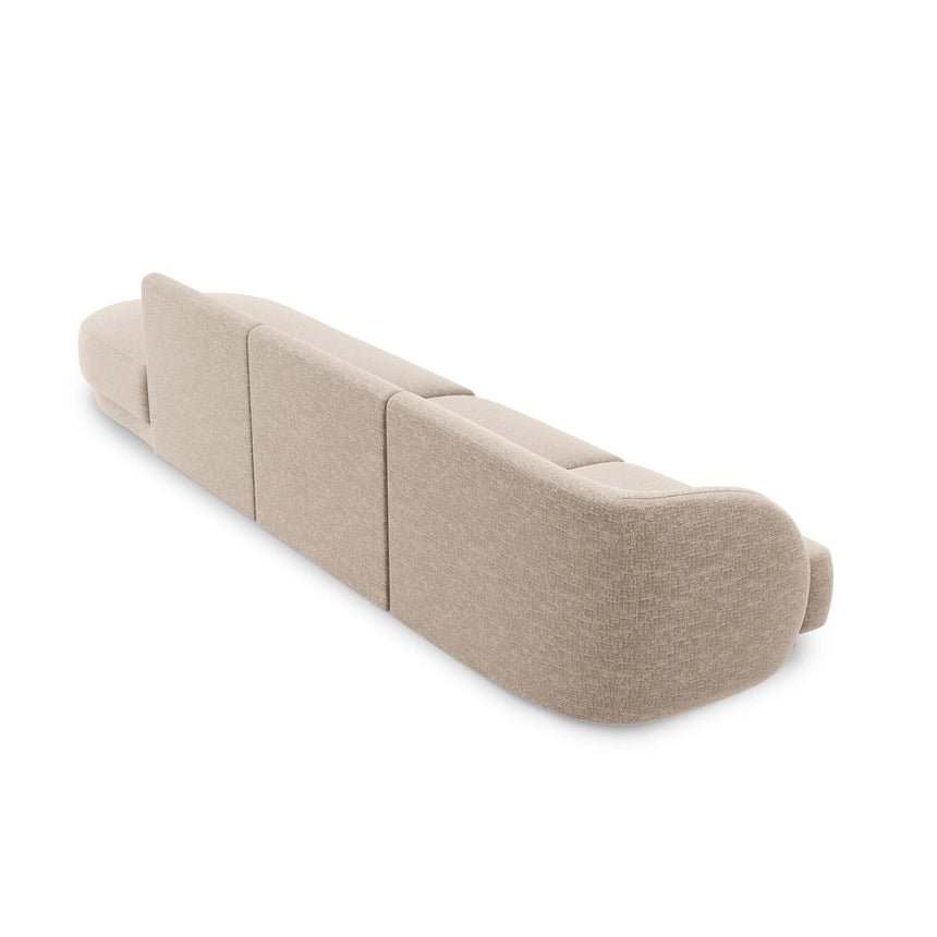 Miley 4-Sitzer Sofa, Rechte Seite offen, in Chenille (Haga30) in Beige, 323x90 cm – Bild 4