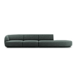 Miley 4-Sitzer Sofa, Rechte Seite offen, in Chenille (Haga78) in Petrol, 323x90 cm – Bild 1