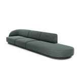 Miley 4-Sitzer Sofa, Rechte Seite offen, in Chenille (Haga78) in Petrol, 323x90 cm – Bild 3