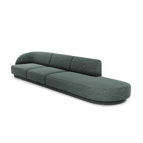 Miley 4-Sitzer Sofa, Rechte Seite offen, in Chenille (Haga78) in Petrol, 323x90 cm – Bild 3