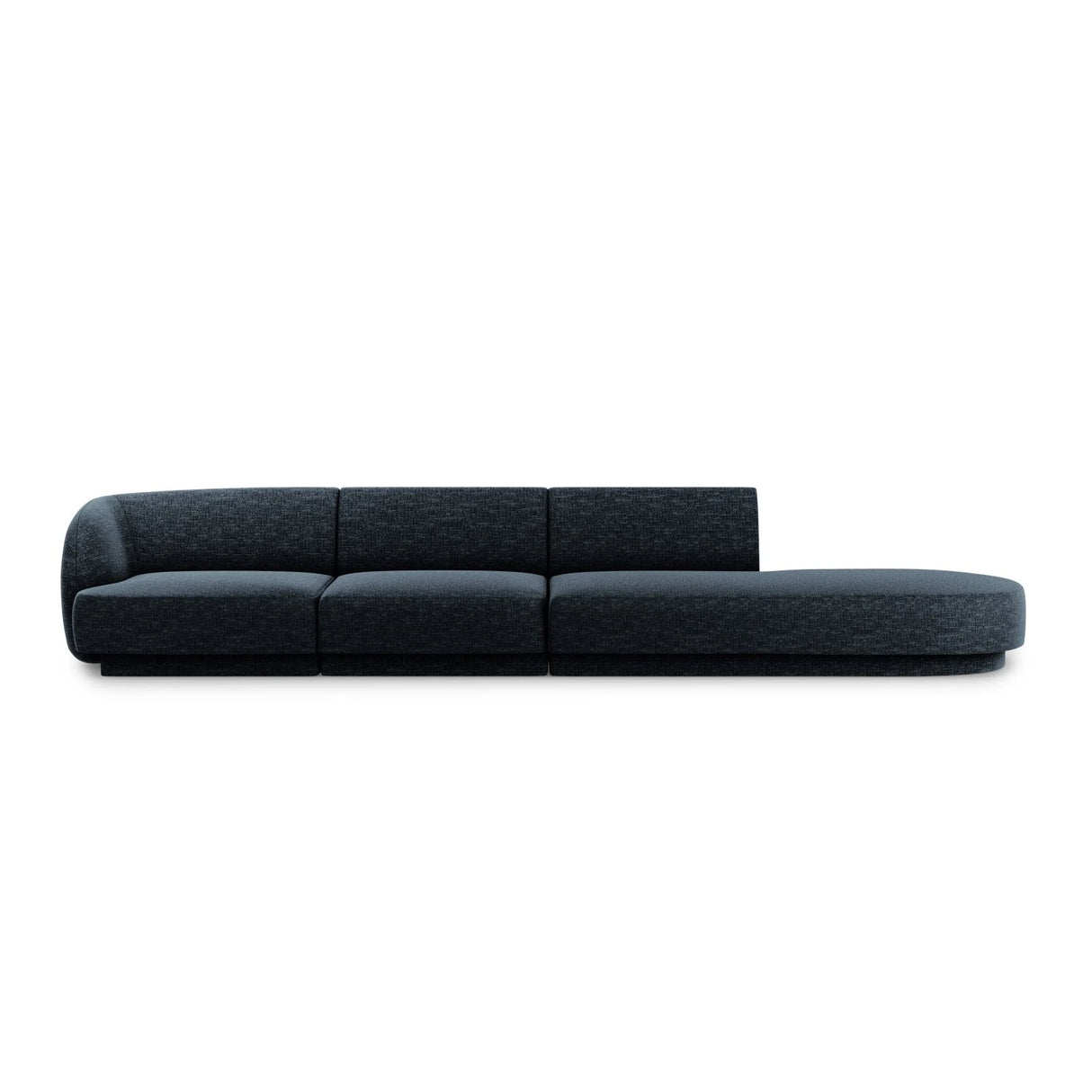 Miley 4-Sitzer Sofa, Rechte Seite offen, in Chenille (Haga86) in Königsblau, 323x90 cm – Bild 1