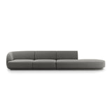 Miley 4-Sitzer Sofa, Rechte Seite offen, in Samt (Blu13) in Hellgrau, 323x90 cm – Bild 1