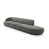 Miley 4-Sitzer Sofa, Rechte Seite offen, in Samt (Blu13) in Hellgrau, 323x90 cm – Bild 3