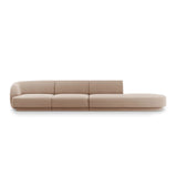 Miley 4-Sitzer Sofa, Rechte Seite offen, in Samt (Blu40) in Cappuccino, 323x90 cm – Bild 1