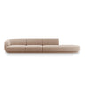 Miley 4-Sitzer Sofa, Rechte Seite offen, in Samt (Blu40) in Cappuccino, 323x90 cm – Bild 1