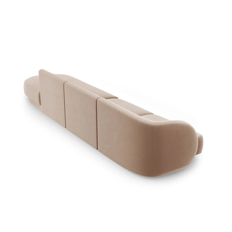 Miley 4-Sitzer Sofa, Rechte Seite offen, in Samt (Blu40) in Cappuccino, 323x90 cm – Bild 4