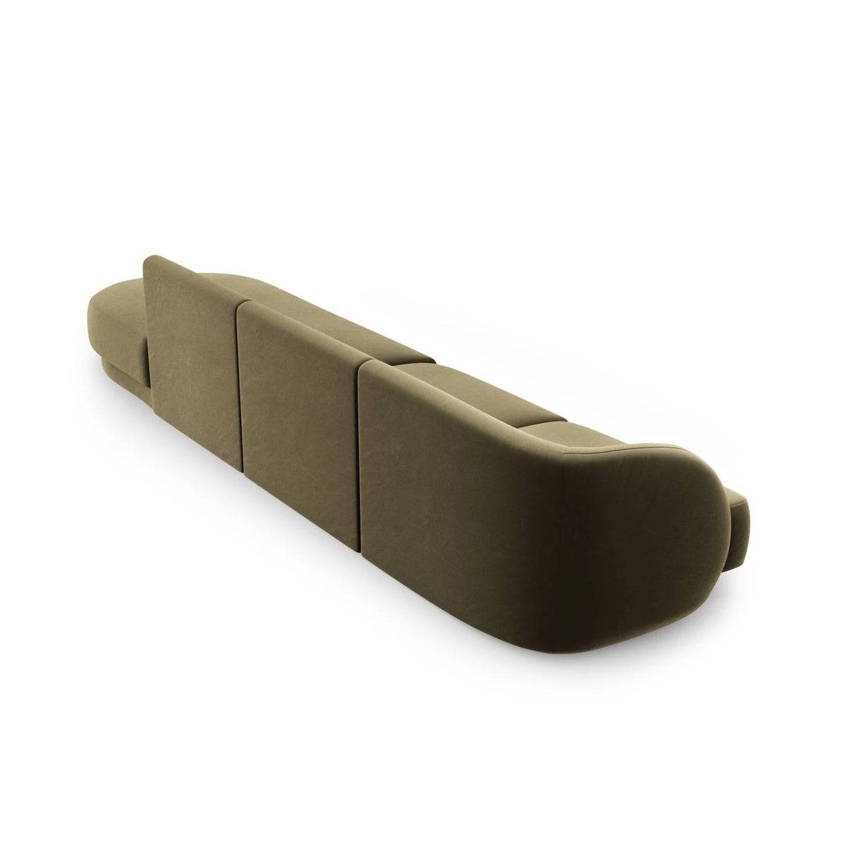 Miley 4-Sitzer Sofa, Rechte Seite offen, in Samt (Blu77) in Grün, 323x90 cm – Bild 4