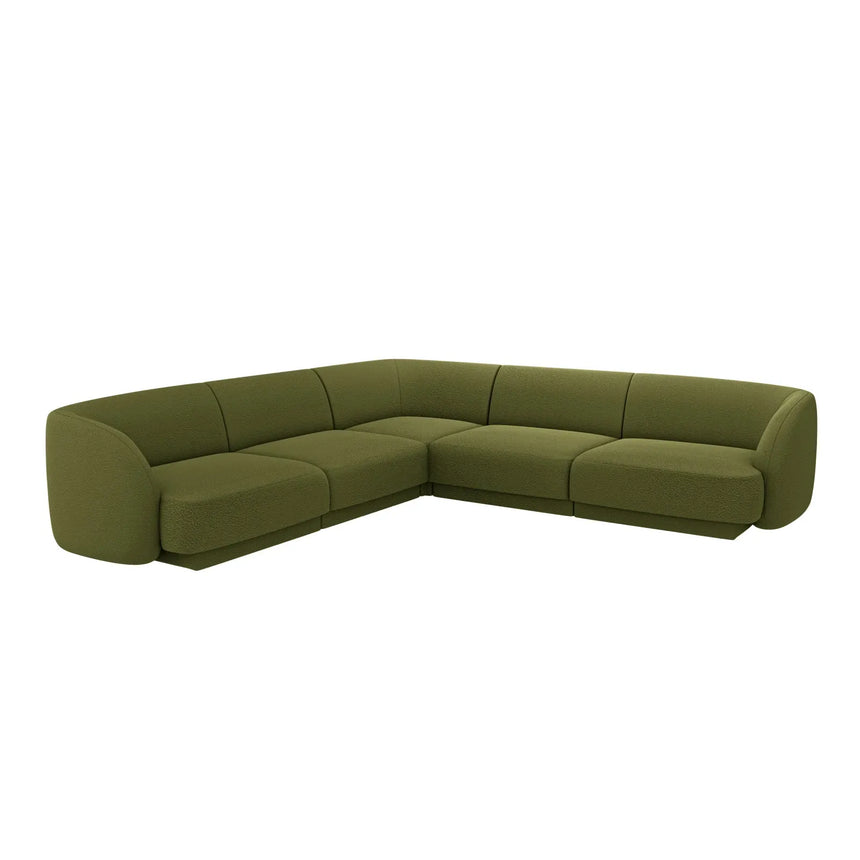 Miley 5-Sitzer Ecksofa mit Bezug aus Samt oder Boucle, 255x255 cm - ZEN ZONE Furniture