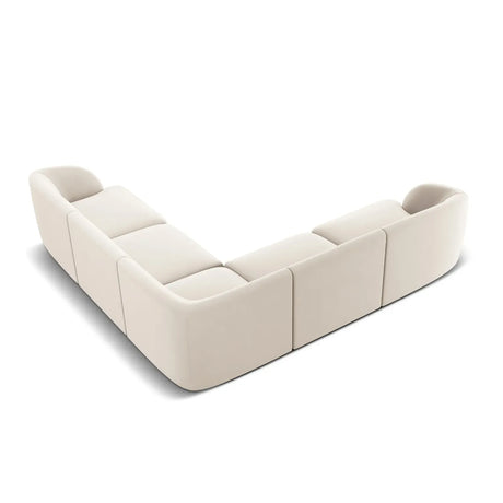Miley 5-Sitzer Ecksofa mit Bezug aus Samt oder Boucle, 255x255 cm - ZEN ZONE Furniture