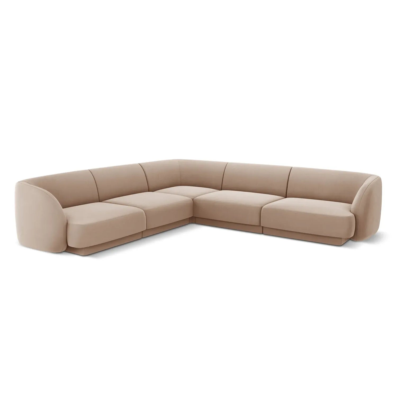 Miley 5-Sitzer Ecksofa mit Bezug aus Samt oder Boucle, 255x255 cm - ZEN ZONE Furniture