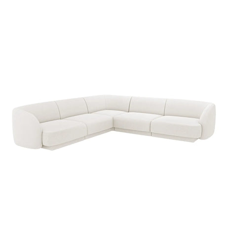 Miley 5-Sitzer Ecksofa mit Bezug aus Samt oder Boucle, 255x255 cm - ZEN ZONE Furniture