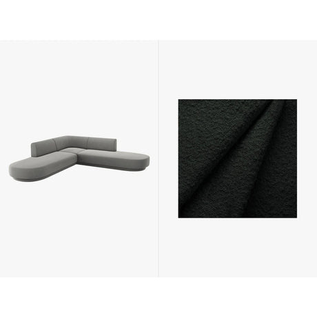 Miley 5-Sitzer Ecksofa, symmetrisch, in Boucle (Bal2082) in Schwarz, 248x248 cm – Bild 1