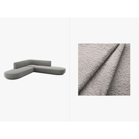 Miley 5-Sitzer Ecksofa, symmetrisch, in Boucle (Bal2085) in Hellgrau, 248x248 cm – Bild 1