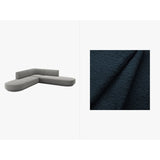 Miley 5-Sitzer Ecksofa, symmetrisch, in Boucle (Bal2088) in Dunkelblau, 248x248 cm – Bild 1