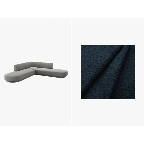 Miley 5-Sitzer Ecksofa, symmetrisch, in Boucle (Bal2088) in Dunkelblau, 248x248 cm – Bild 1