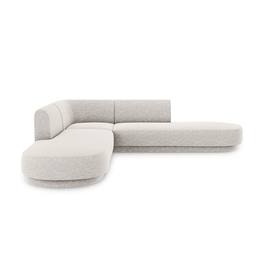 Miley 5-Sitzer Ecksofa, symmetrisch, in Chenille (Haga06) in Hellgrau, 248x248 cm – Bild 1