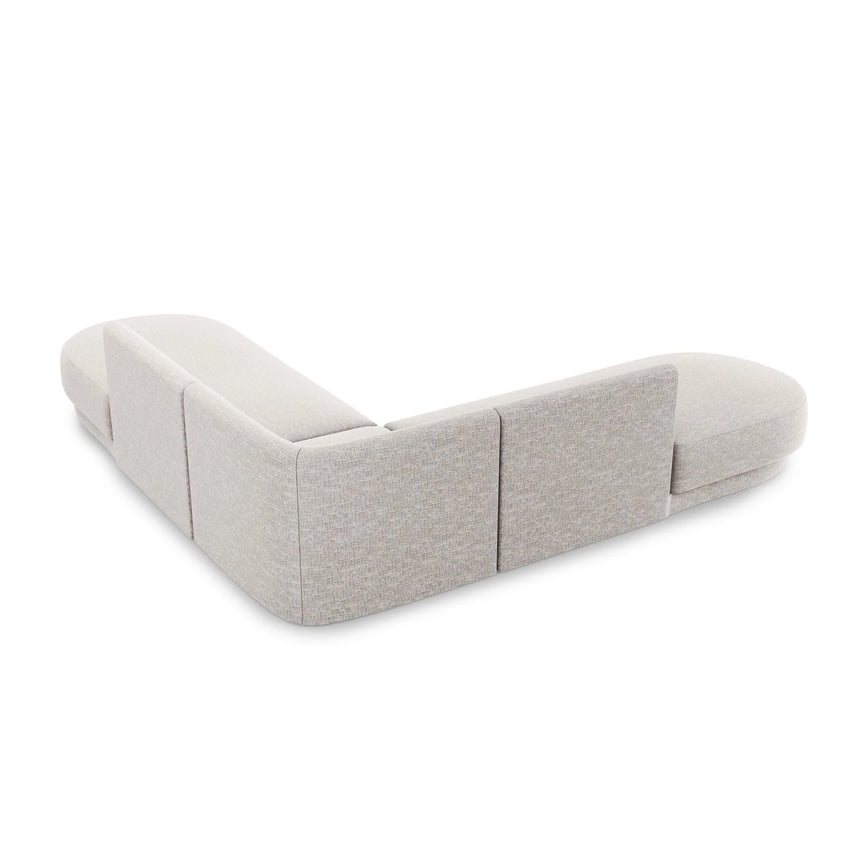 Miley 5-Sitzer Ecksofa, symmetrisch, in Chenille (Haga06) in Hellgrau, 248x248 cm – Bild 4