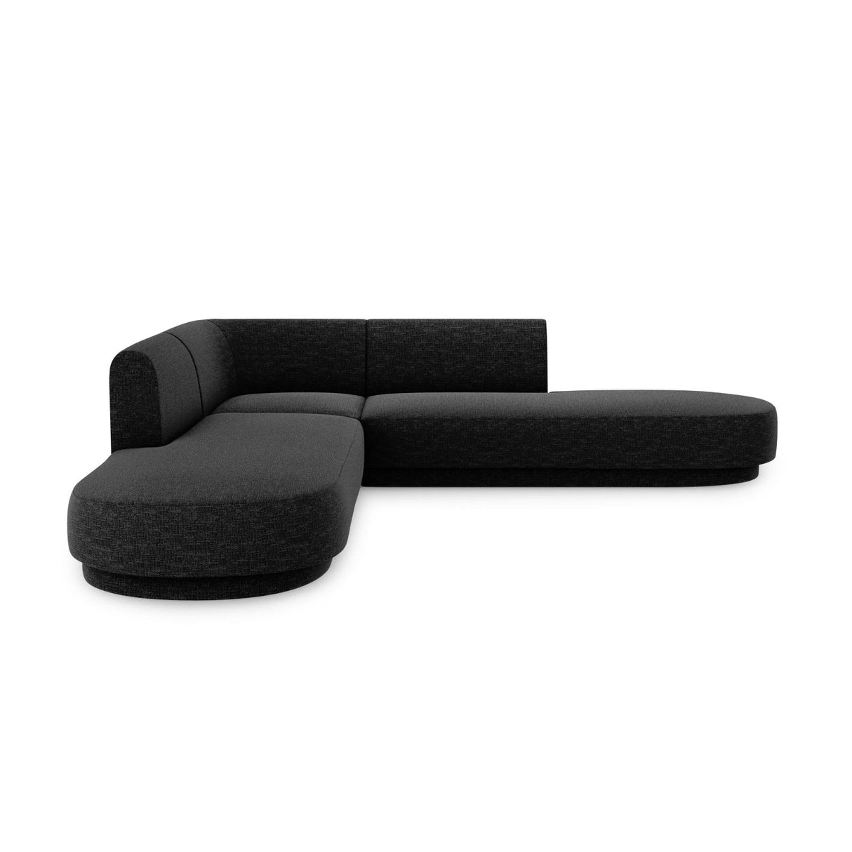 Miley 5-Sitzer Ecksofa, symmetrisch, in Chenille (Haga19) in Schwarz, 248x248 cm – Bild 1