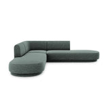 Miley 5-Sitzer Ecksofa, symmetrisch, in Chenille (Haga78) in Petrol, 248x248 cm – Bild 1