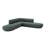 Miley 5-Sitzer Ecksofa, symmetrisch, in Chenille (Haga78) in Petrol, 248x248 cm – Bild 3