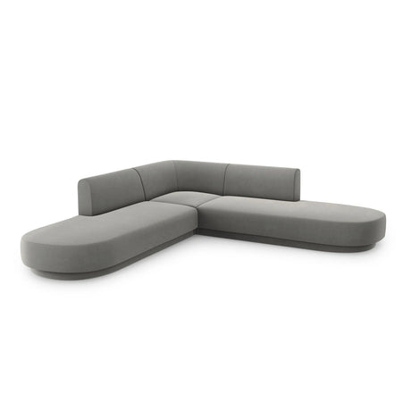 Miley 5-Sitzer Ecksofa, symmetrisch, in Samt (Blu13) in Hellgrau, 248x248 cm – Bild 3