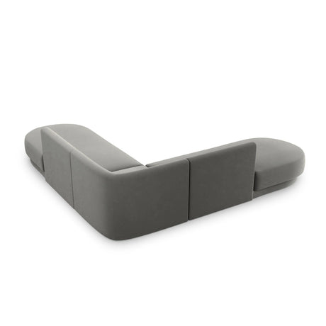 Miley 5-Sitzer Ecksofa, symmetrisch, in Samt (Blu13) in Hellgrau, 248x248 cm – Bild 4