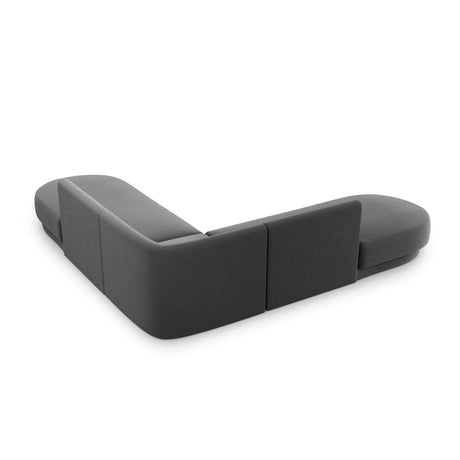 Miley 5-Sitzer Ecksofa, symmetrisch, in Samt (Blu14) in Grau, 248x248 cm – Bild 4