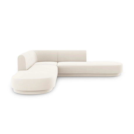Miley 5-Sitzer Ecksofa, symmetrisch, in Samt (Blu22) in Leichtes Beige, 248x248 cm – Bild 1