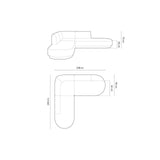 Miley 5-Sitzer Ecksofa, symmetrisch, in Samt (Blu22) in Leichtes Beige, 248x248 cm – Bild 2