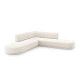 Miley 5-Sitzer Ecksofa, symmetrisch, in Samt (Blu22) in Leichtes Beige, 248x248 cm – Bild 3