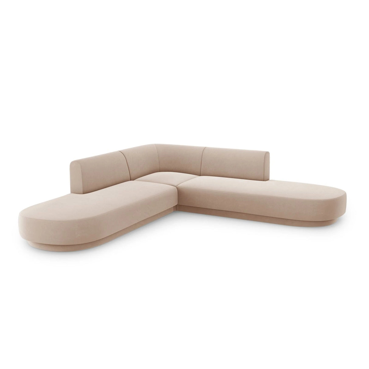Miley 5-Sitzer Ecksofa, symmetrisch, in Samt (Blu40) in Cappuccino, 248x248 cm – Bild 3